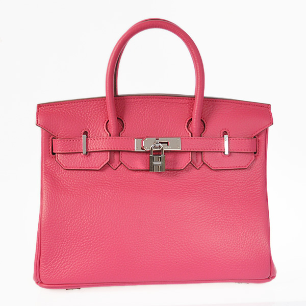 H30LSPS Hermes Birkin 30cm pelle Clemence in Peach con Silver